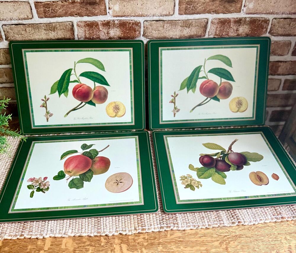 Vintage Pimpernel Hooker Fruits Placemats | William Hooker Botanical Fruit